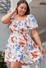 Load image into Gallery viewer, Floral Smocked Flared Plus Size Dress
