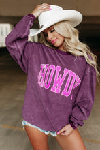 Load image into Gallery viewer, HOWDY Graphic Print Ribbed Casual Sweatshirt
