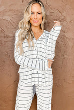 Load image into Gallery viewer, Striped Print Long Sleeve and Pants Pajamas Set

