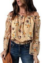 Load image into Gallery viewer, Bell Sleeves Floral Crop Top
