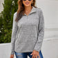 Gray Quarter Zip Pullover Sweatshirt