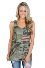 Load image into Gallery viewer, Stars Stripes Pocket Camo Tank Top
