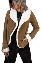 Load image into Gallery viewer, Lapel Collar Fleece Open Front Coat
