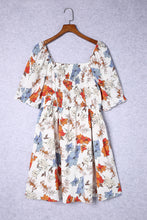 Load image into Gallery viewer, Floral Smocked Flared Plus Size Dress
