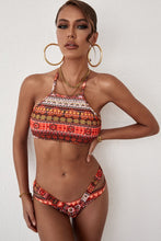 Load image into Gallery viewer, Tribal Print Halter Neck Cut-out Boho Swimwear
