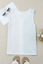 Load image into Gallery viewer, Color Block V-Neck Waffle Knit Tank Top
