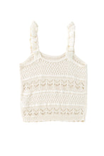 Load image into Gallery viewer, Ruffle Straps Crochet Knit Tank Top
