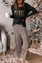 Load image into Gallery viewer, MERRY Leopard Print Long Sleeve High Waist Lounge Set
