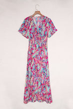 Load image into Gallery viewer, Wrap V Neck Floral Maxi Dress
