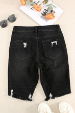 Load image into Gallery viewer, Ripped Tassel Bermuda Denim Shorts
