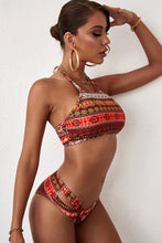 Load image into Gallery viewer, Tribal Print Halter Neck Cut-out Boho Swimwear
