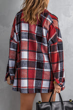 Load image into Gallery viewer, Plaid Print Buttoned Shirt Jacket
