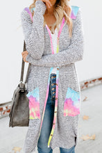 Load image into Gallery viewer, Tie-dye Patchwork Long Striped Cardigan with Pockets
