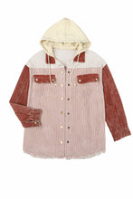 Load image into Gallery viewer, Color Block Button Down Hooded Corduroy Jacket

