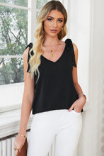 Load image into Gallery viewer, Tie On Shoulder V Neck Tank Top
