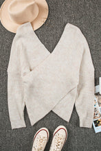 Load image into Gallery viewer, Criss Cross Wrap Plunging Neck Sweater
