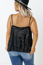 Load image into Gallery viewer, Plus Size Drape Neck Sequin Tank Top
