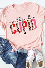 Load image into Gallery viewer, CUPID Letter Leopard Print Short Sleeve Graphic T Shirt
