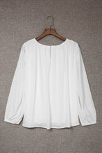 Load image into Gallery viewer, Crew Neck Billowy Sleeve Blouse
