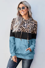 Load image into Gallery viewer, Leopard Tie Dye Colorblock Hoodie
