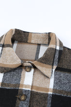 Load image into Gallery viewer, Plaid Print Buttoned Shirt Jacket
