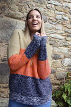 Load image into Gallery viewer, Color Block Netted Texture Pullover Sweater

