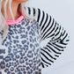Leopard Stripe Twist Long Sleeve Top