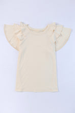 Load image into Gallery viewer, Plain Tiered Ruffled Short Sleeve T Shirt
