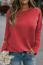 Load image into Gallery viewer, Solid Round Neck Raglan Sleeve Sweatshirt
