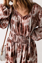 Load image into Gallery viewer, Tie Dye Smocked Waist Long Sleeve Dress
