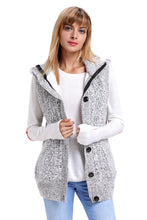 Load image into Gallery viewer, Heather Grey Cable Knit Hooded Sweater Vest
