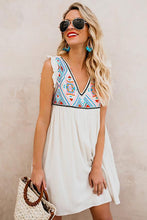 Load image into Gallery viewer, Summer Beach Floral Sleeveless V Neck Mini Dress

