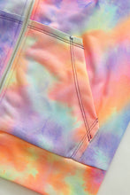 Load image into Gallery viewer, Multicolor Tie-dye Pocket Zip Up Hoodie
