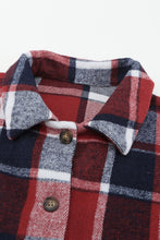 Load image into Gallery viewer, Plaid Print Buttoned Shirt Jacket
