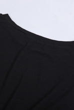 Load image into Gallery viewer, Black Crewneck Long Sleeve Shirred Split Bodycon Dress

