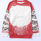 Red Tie Dye Leopard Drop Shoulder Sweatshirt