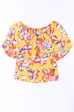 Load image into Gallery viewer, Floral Print Elastic Neckline Blouse
