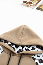 Load image into Gallery viewer, Khaki Leopard Bishop Sleeve Hooded Sweatshirt
