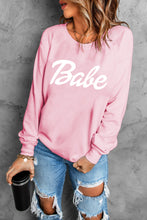 Load image into Gallery viewer, Letters Print Ribbed Knit Trim Sweatshirt
