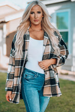 Load image into Gallery viewer, Plaid Print Buttoned Shirt Jacket
