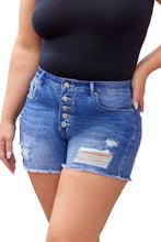 Load image into Gallery viewer, Quintuplicate Button Fly High Rise Plus Denim Shorts
