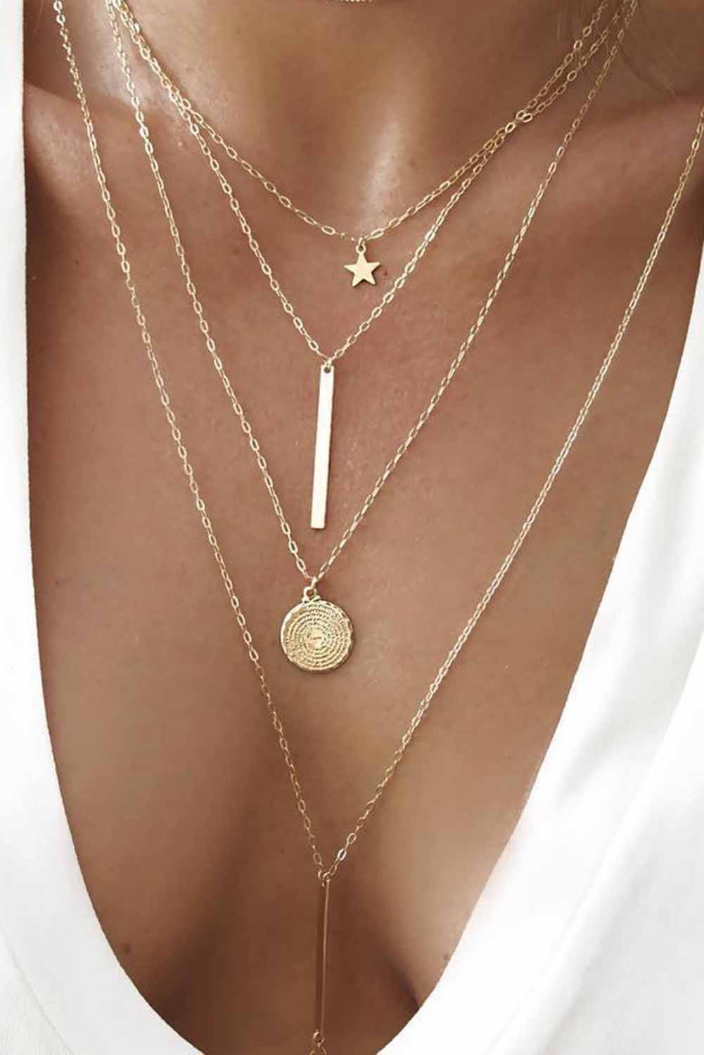Tiered Star Pendant Necklace