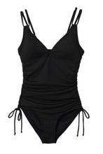 Load image into Gallery viewer, Adjustable Straps Ribbed Knit One Piece Swimsuit
