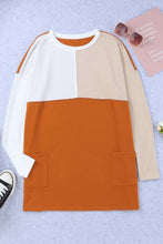 Load image into Gallery viewer, Pocketed Color Block Patchwork Long Sleeve Top
