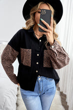 Load image into Gallery viewer, Contrast Leopard Denim Jacket
