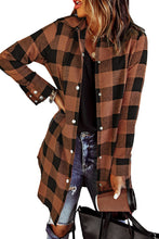 Load image into Gallery viewer, Turn-down Collar Plaid Shirt Coat
