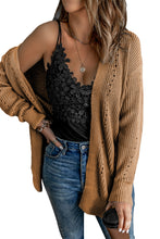Load image into Gallery viewer, Drop Sleeve Cable Knit Cardigan with Slits
