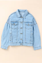 Load image into Gallery viewer, Acid Washed Pockets Buttoned Denim Jacket
