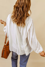 Load image into Gallery viewer, Crew Neck Billowy Sleeve Blouse
