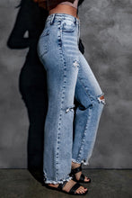 Load image into Gallery viewer, Washed Ripped Wide Leg High Waist Jeans
